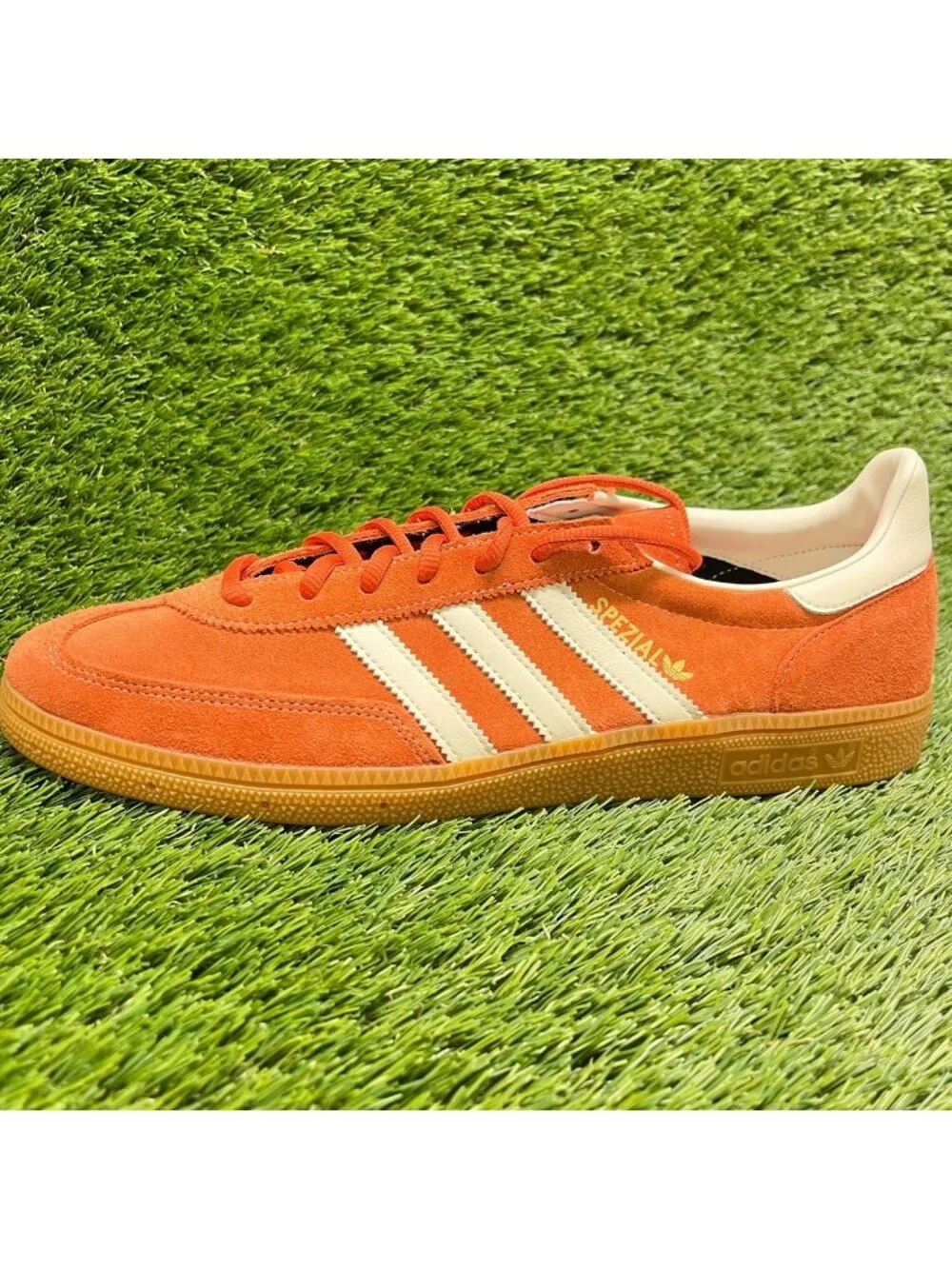Adidas Handball Spezial Mens Size 11.5 Orange Athletic Running Shoes Sneakers